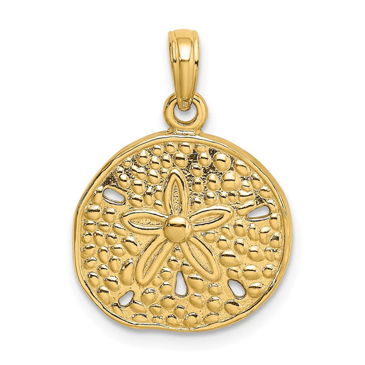 Gold Polished Sand Dollar Pendants