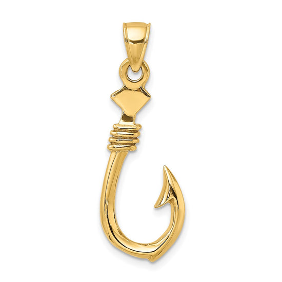 Gold Polished Fish Hook Pendants