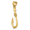Gold Polished Fish Hook Pendants