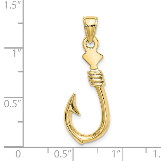 Gold Polished Fish Hook Pendants