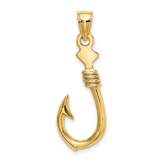 Gold Polished Fish Hook Pendants