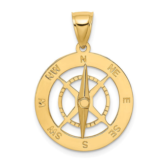 Gold Polished Compass Pendants