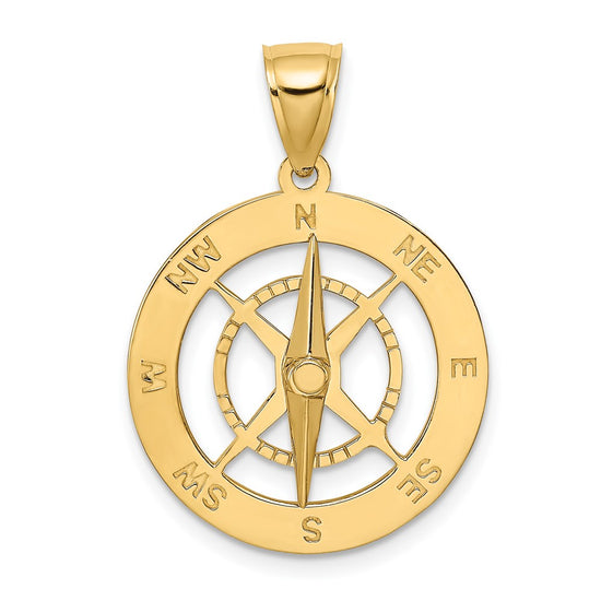 Gold Polished Compass Pendants