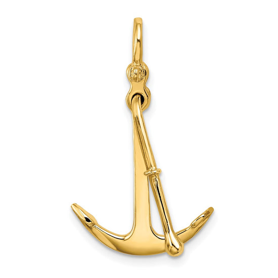 Gold Polished Anchor Pendants