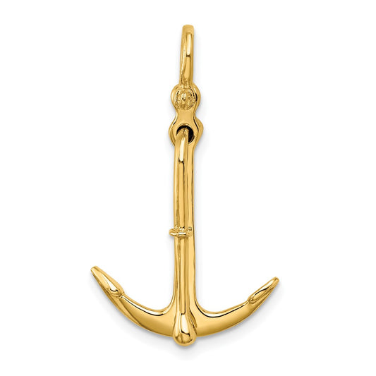 Gold Polished Anchor Pendants