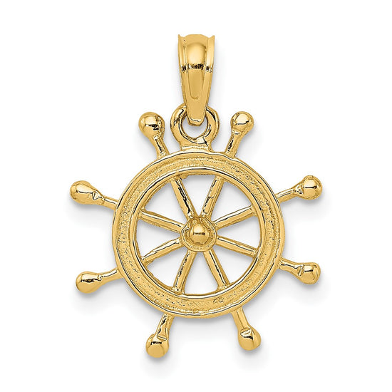 Gold Polished Ship Wheel Pendants