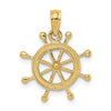 Gold Polished Ship Wheel Pendants
