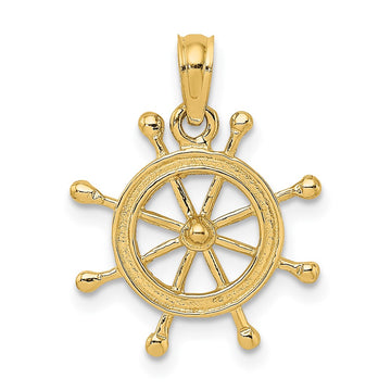 Gold Polished Ship Wheel Pendants
