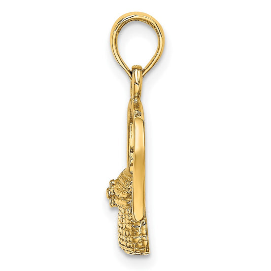 Gold Polished Basket Pendants