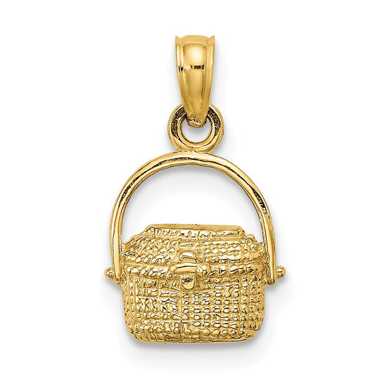 Gold Polished Basket Pendants