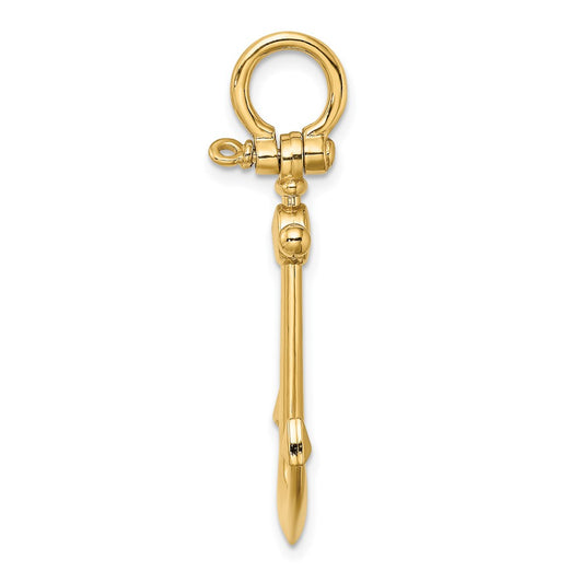 Gold Polished Anchor Pendants