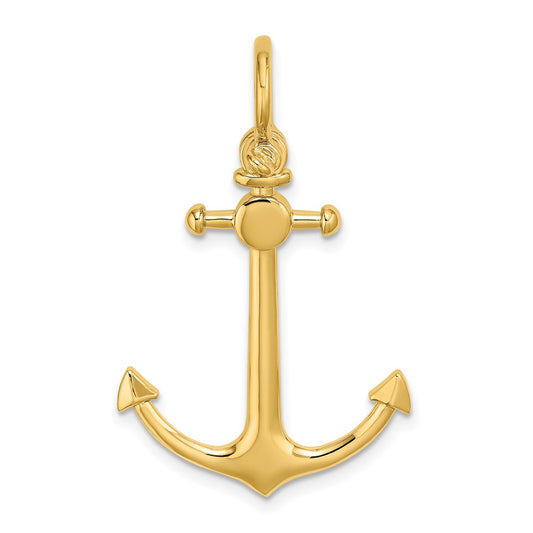 Gold Polished Anchor Pendants