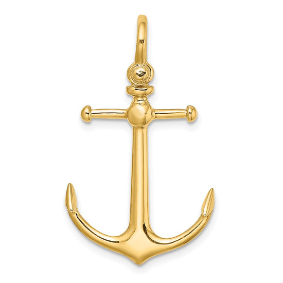 Gold Polished Anchor Pendants