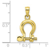 Gold Polished Shackle Link Pendant