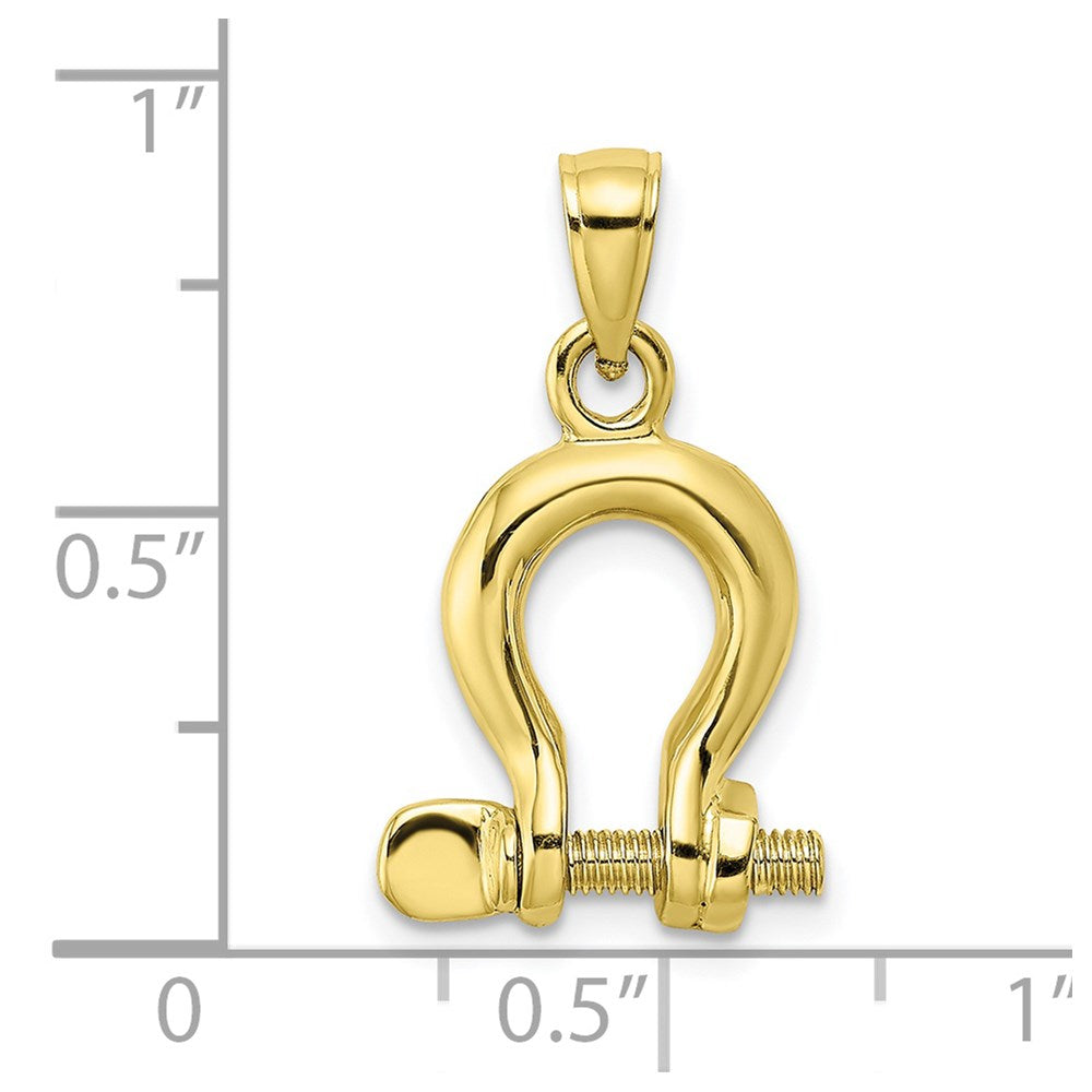 Gold Polished Shackle Link Pendant