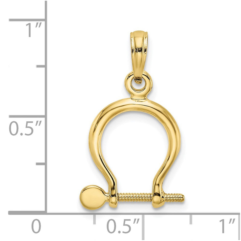Gold Polished Shackle Link Pendant