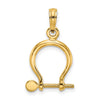 Gold Polished Shackle Link Pendant