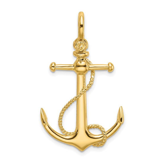 Gold Polished Anchor Pendants
