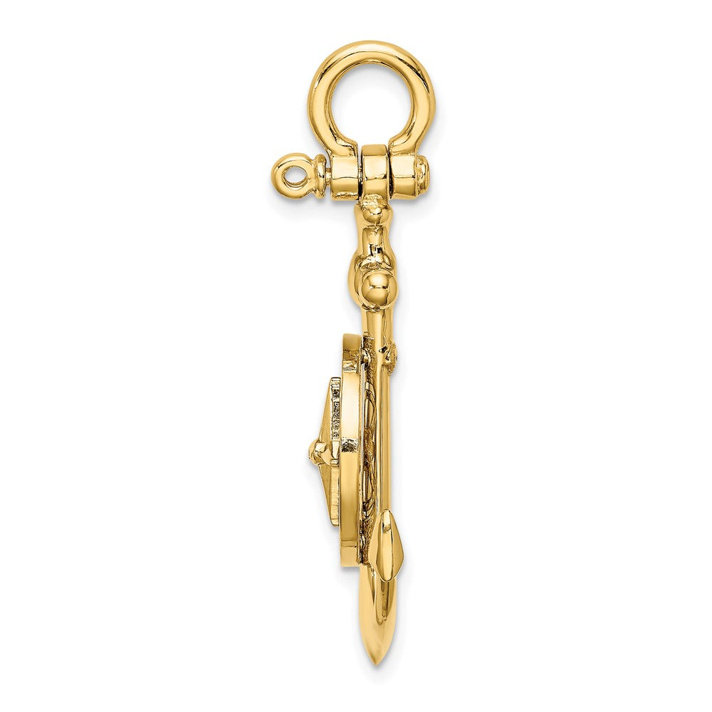 Gold Polished Anchor and Compass Pendants