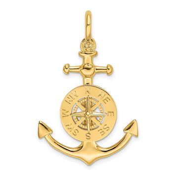 Gold Polished Anchor and Compass Pendants