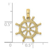 Gold Polished Ship Wheel Pendants