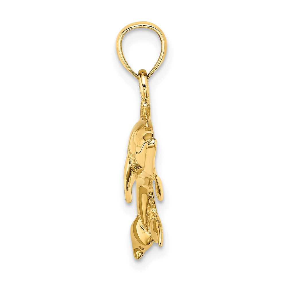 Gold Polished Dolphin Pendants