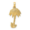 Gold Polished Palm Tree Pendants
