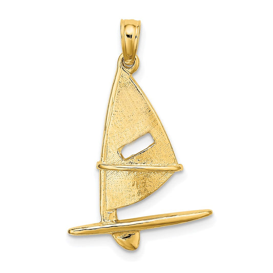 Gold Polished Sailboat Pendant
