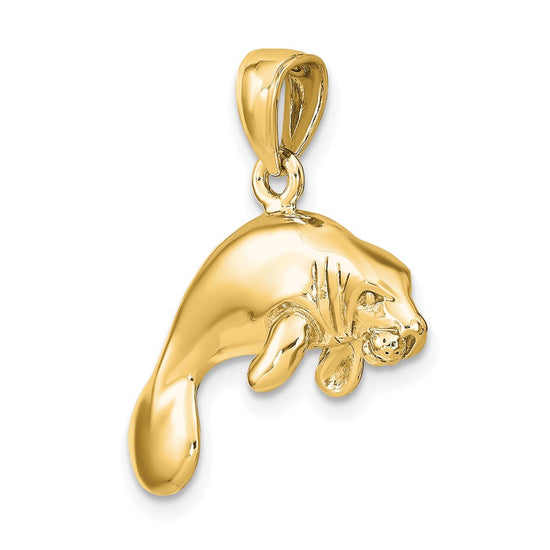 Gold Polished Manatee Pendants