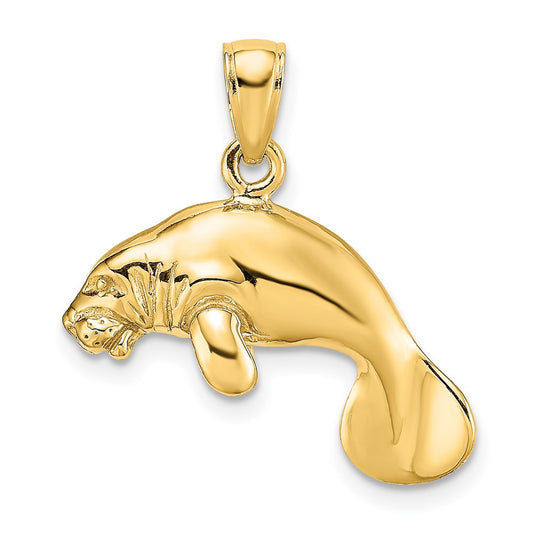 Gold Polished Manatee Pendants