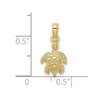 10K 2-D and Textured Sea Turtle Charm