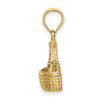Gold Polished Basket Pendant