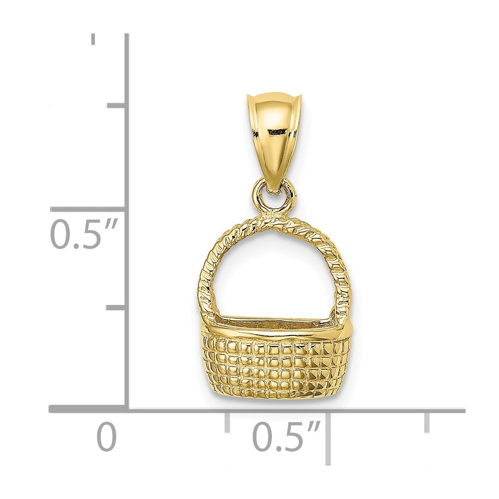 Gold Polished Basket Pendant