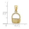 10K 2-D Flat Back Basket Charm
