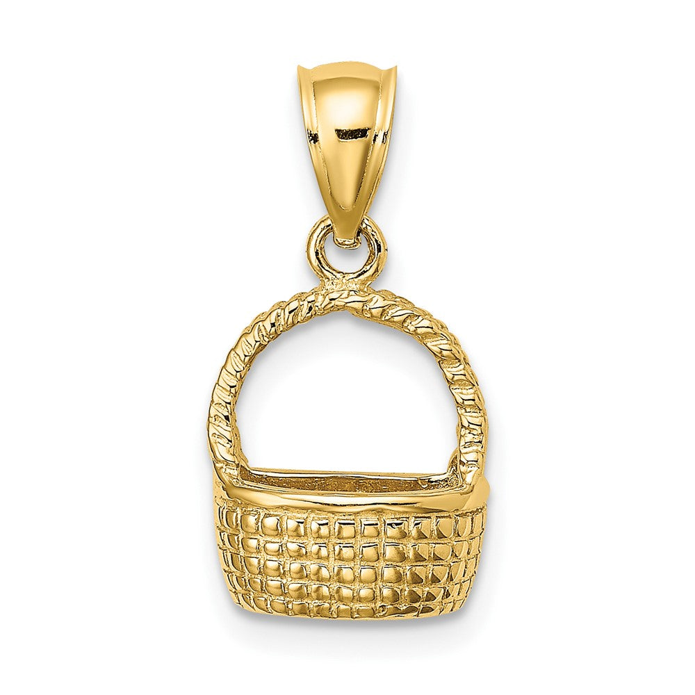Gold Polished Basket Pendant