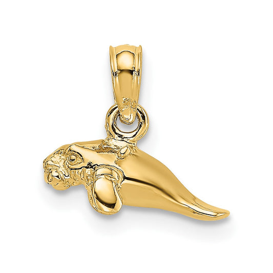 Gold Polished Manatee Pendants