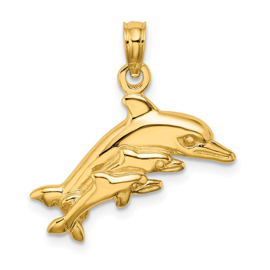 Gold Polished Dolphin Pendants