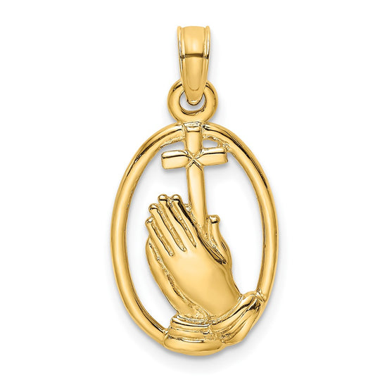 Gold Praying Hands Pendants