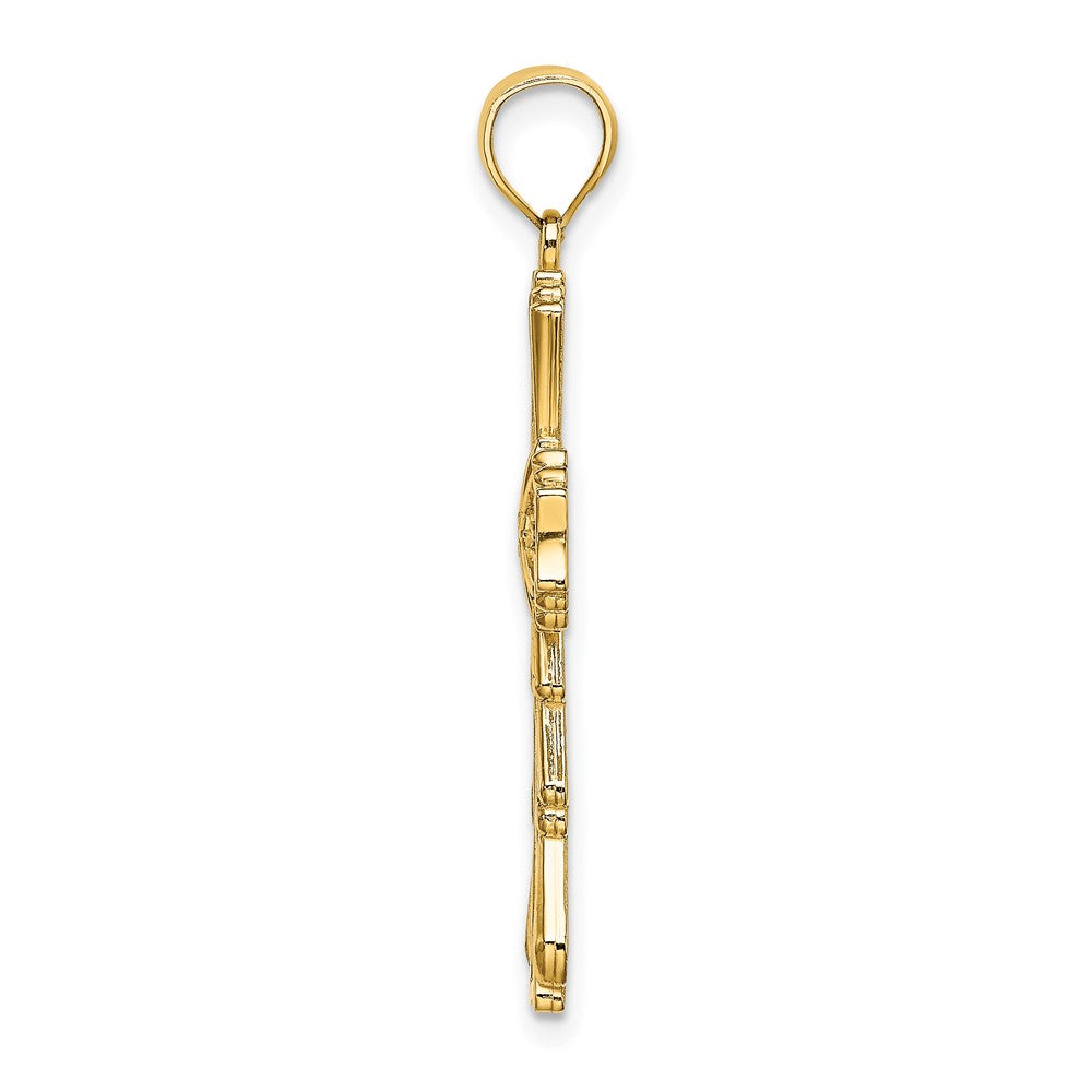 10K Cut-Out with Teardrop Sides Cross Charm