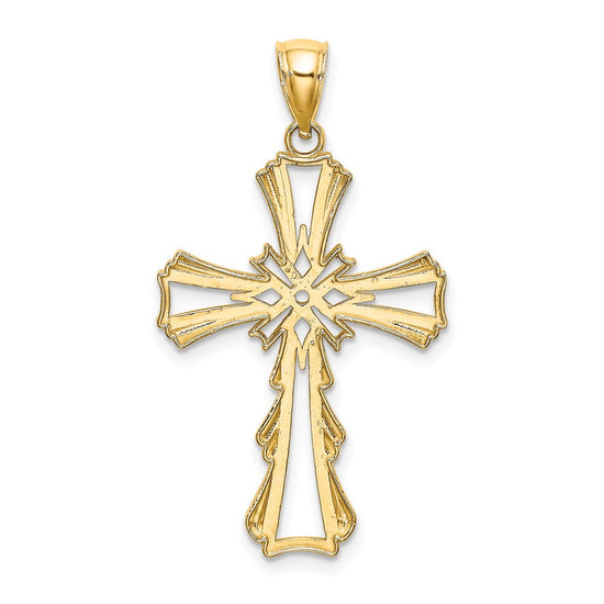 10K Cut-Out with Teardrop Sides Cross Charm