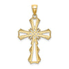 10K Cut-Out with Teardrop Sides Cross Charm