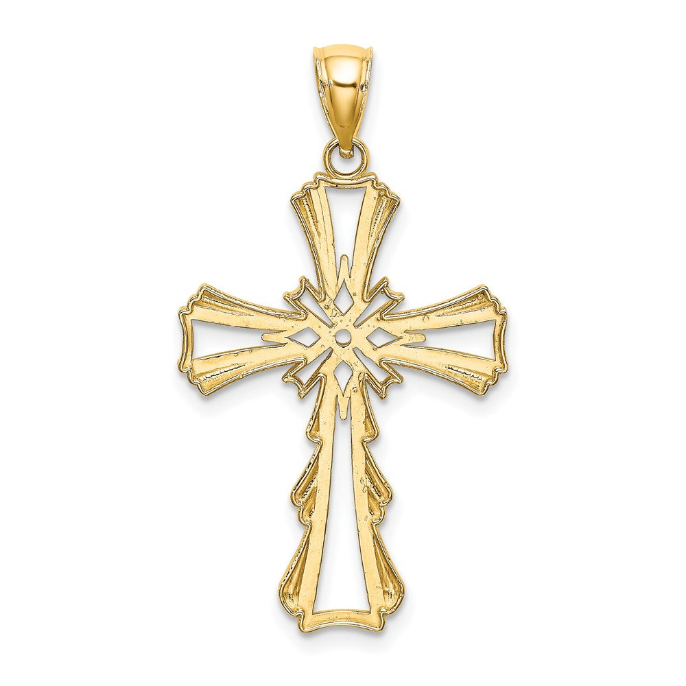 10K Cut-Out with Teardrop Sides Cross Charm