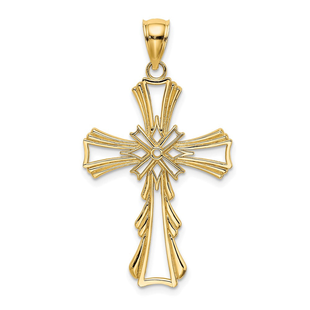 10K Cut-Out with Teardrop Sides Cross Charm