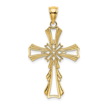 10K Cut-Out with Teardrop Sides Cross Charm