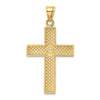 10K Polished Large Block Cross w/ Open Back Charm