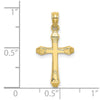 10K Polished Beveled Tips Cross Charm