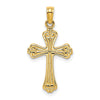10K Polished Engraved Cross Charm
