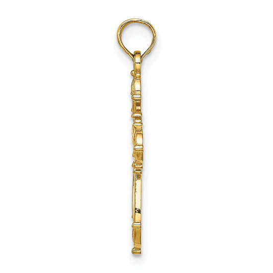 10K Cut-Out Fancy Cross Charm