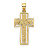 10K Textured Crucifix w/ Frame Charm