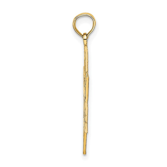 10K Star of David W/ Chai Center  Charm